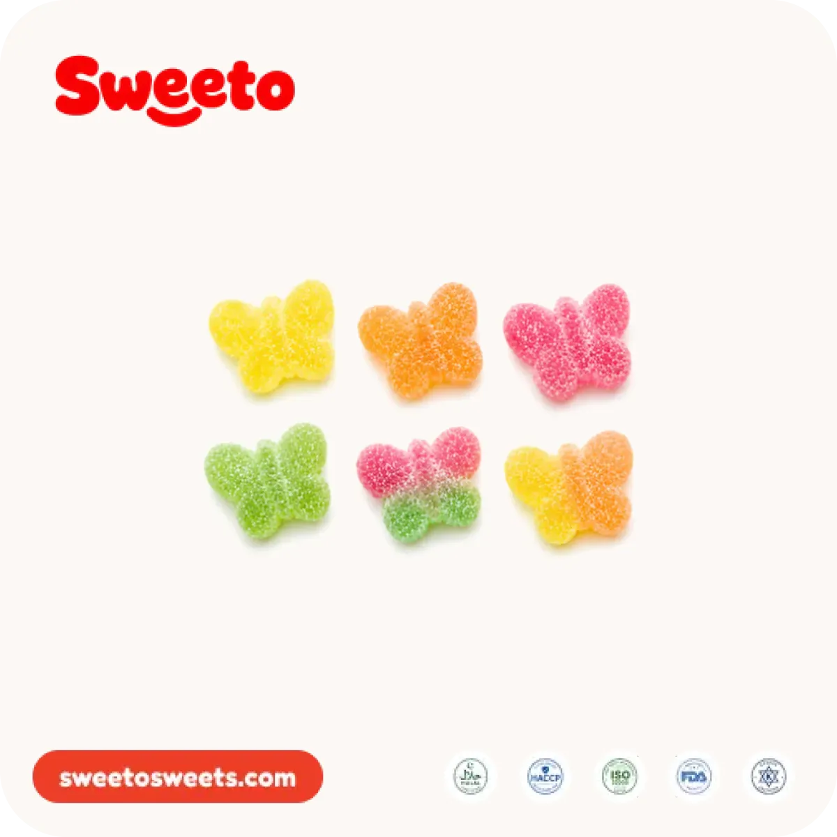 Mini butterfly gummies in purple