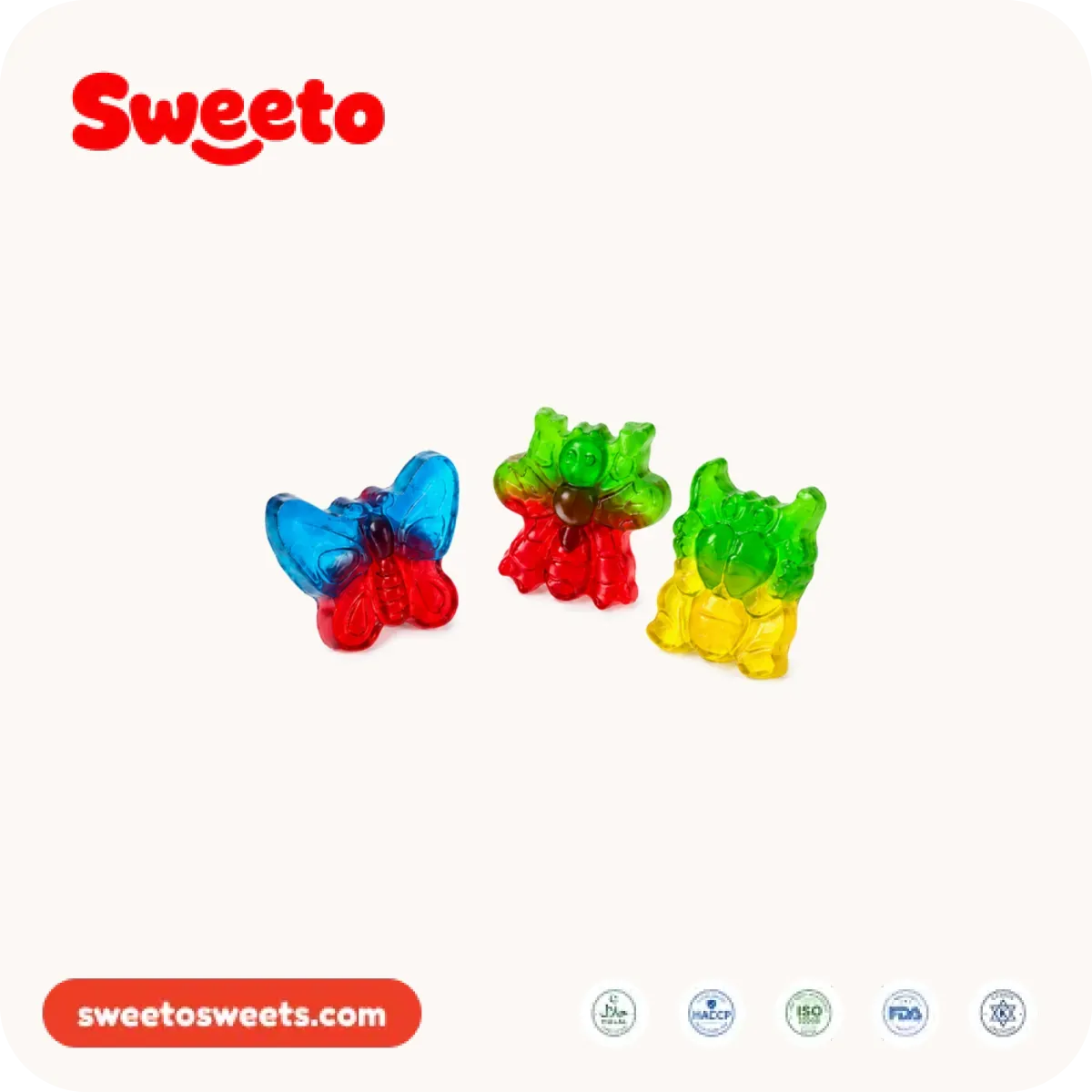 Butterfly gummies in assorted colors
