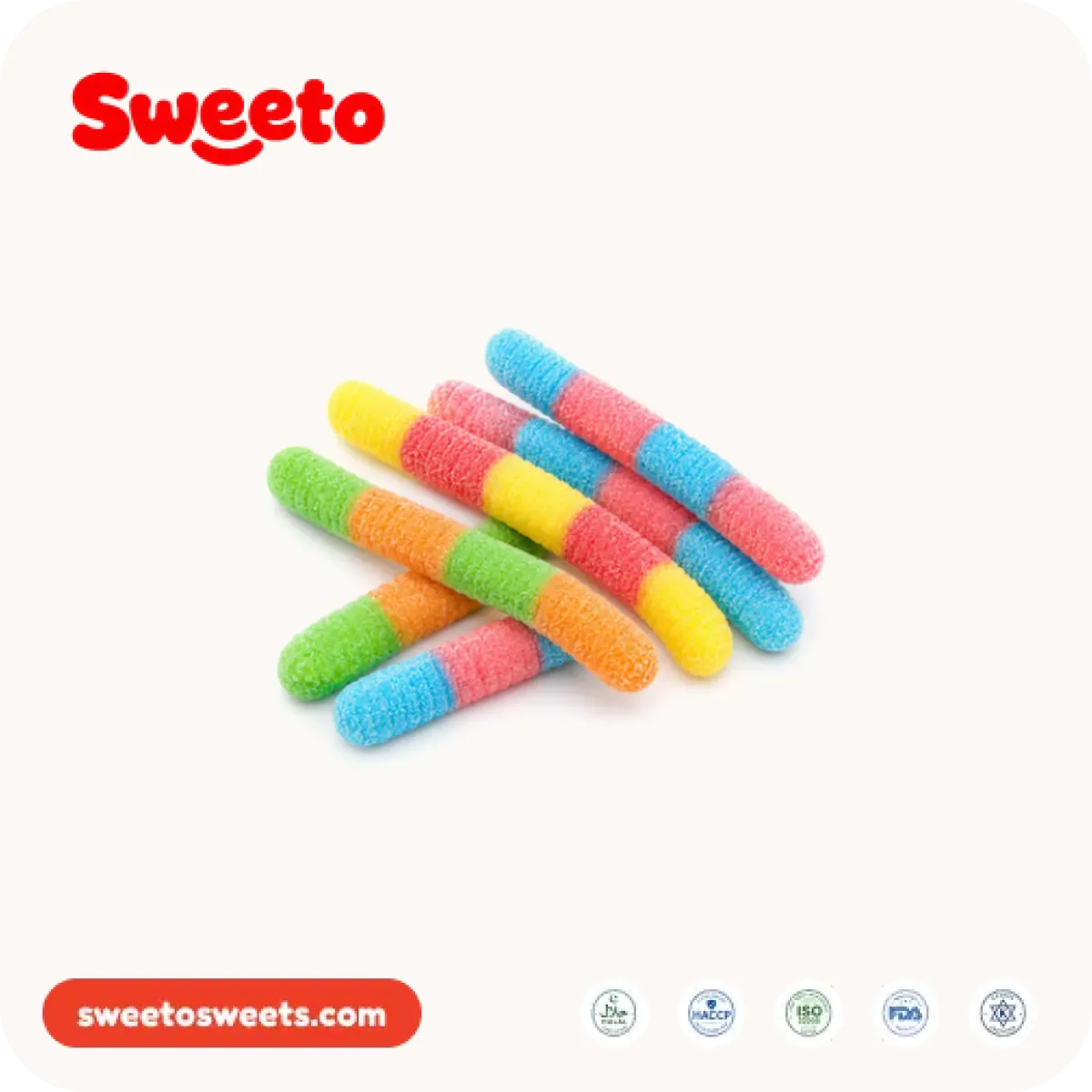 Sour segment gummy worms