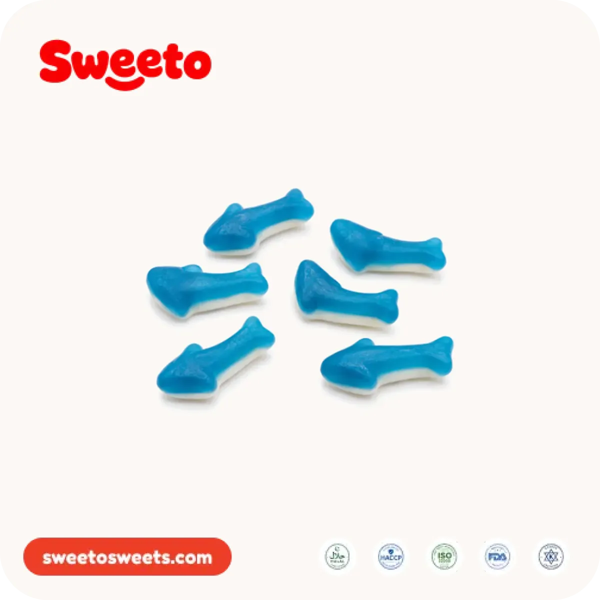 Blue shark gummies from Sweeto Sweets