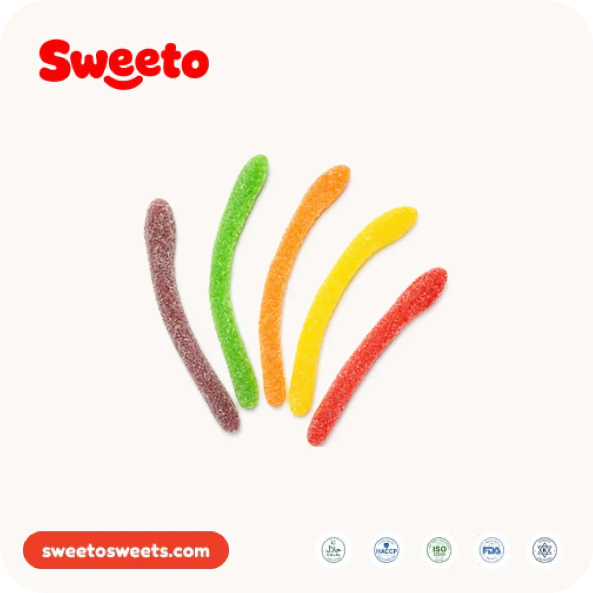 Gummy snakes in assorted colors
