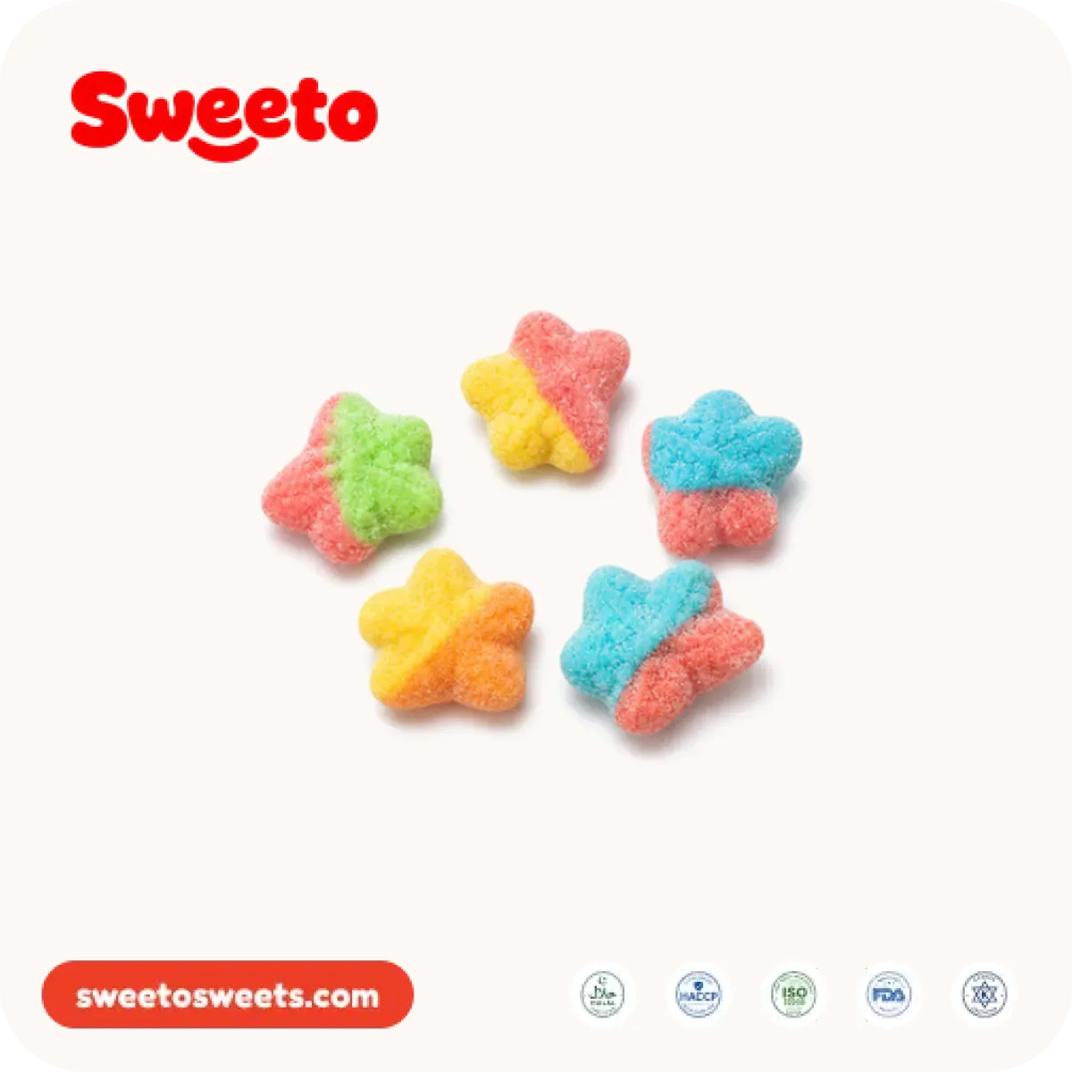 Pastel starfish gummies