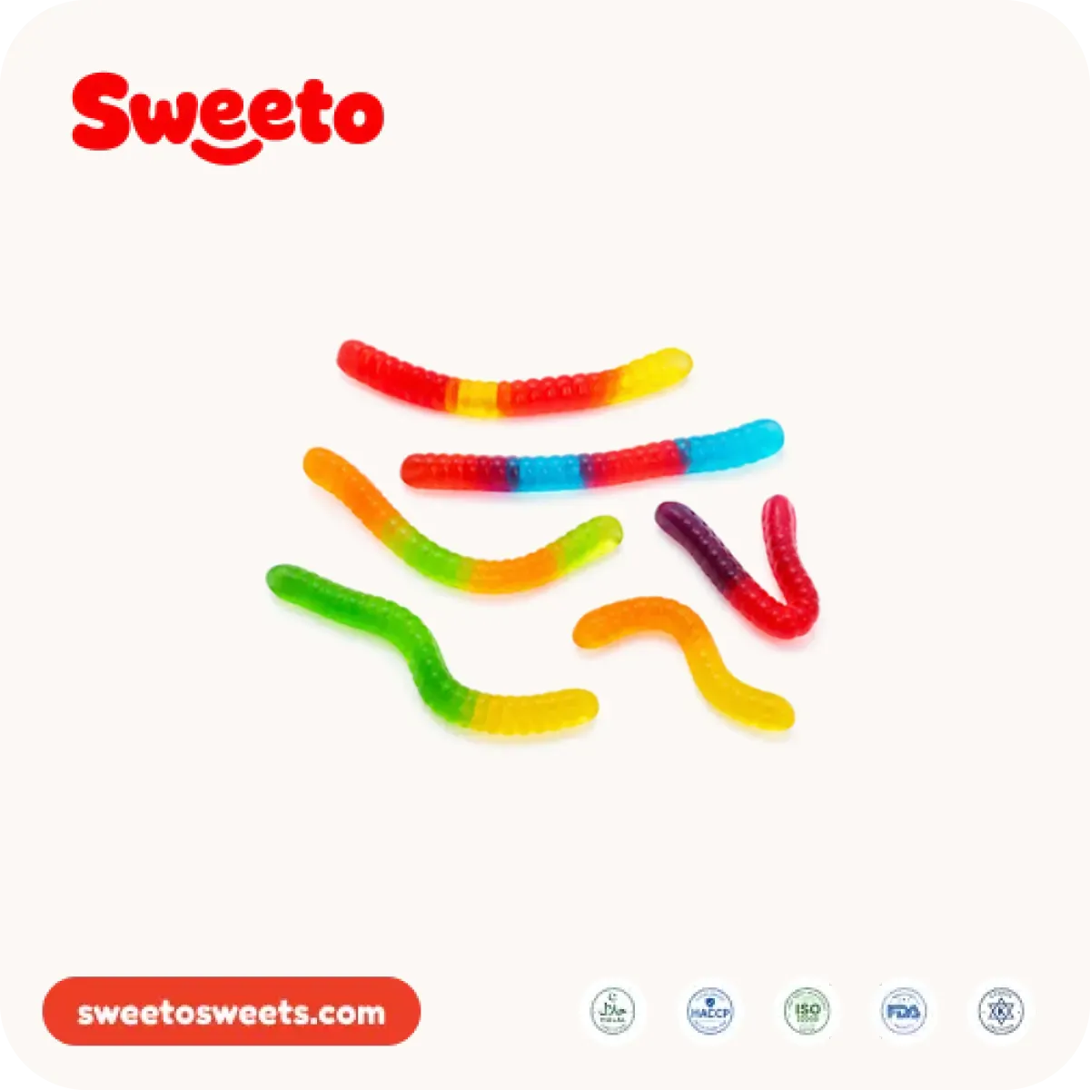 Wiggle worm gummies in assorted colors