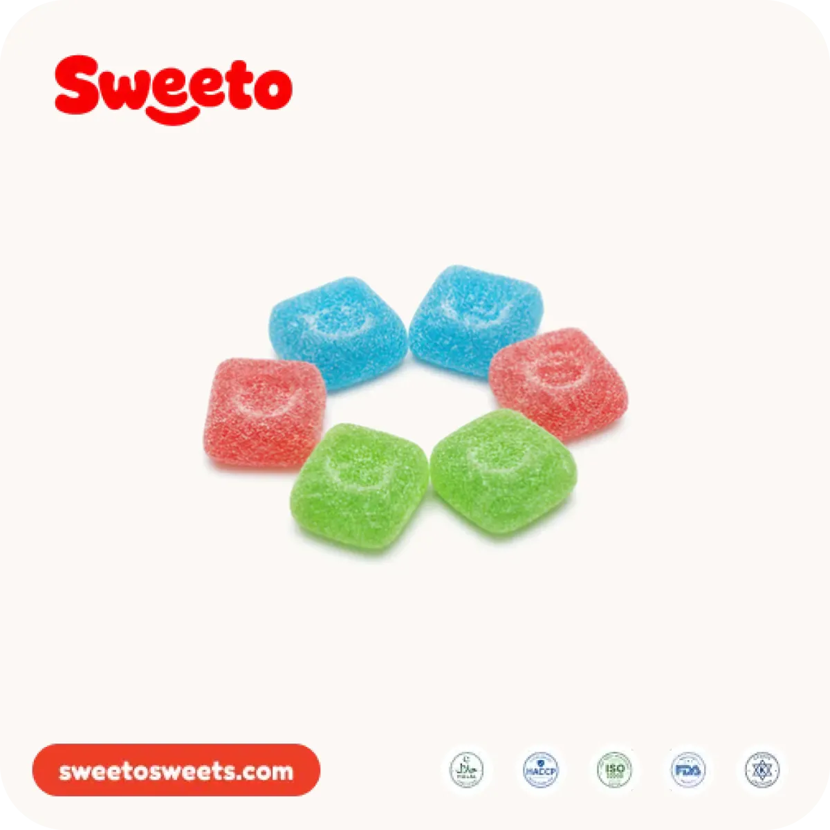 Assorted gummy lozenges from Sweeto Sweets
