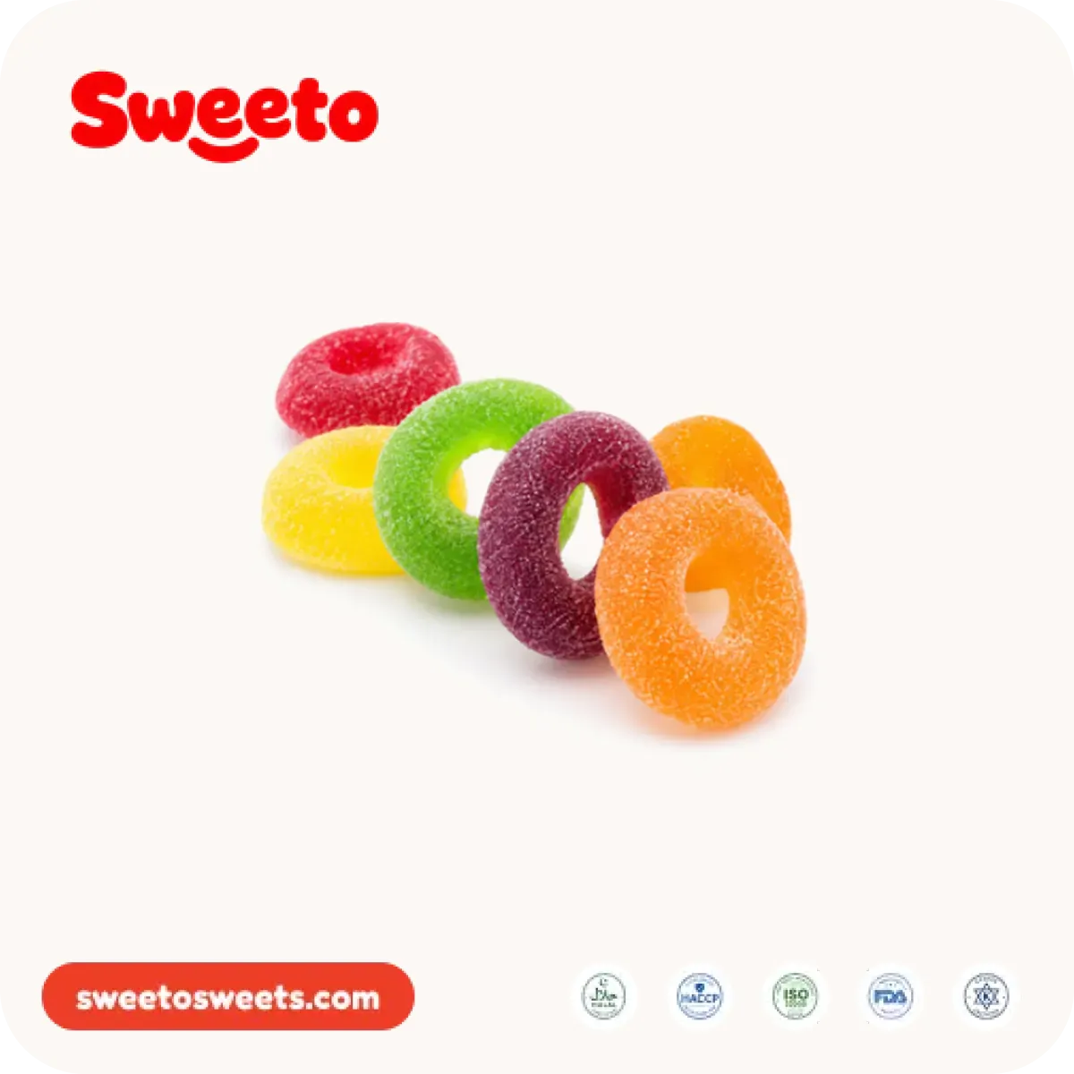 Assorted gummy rings from Sweeto Sweets