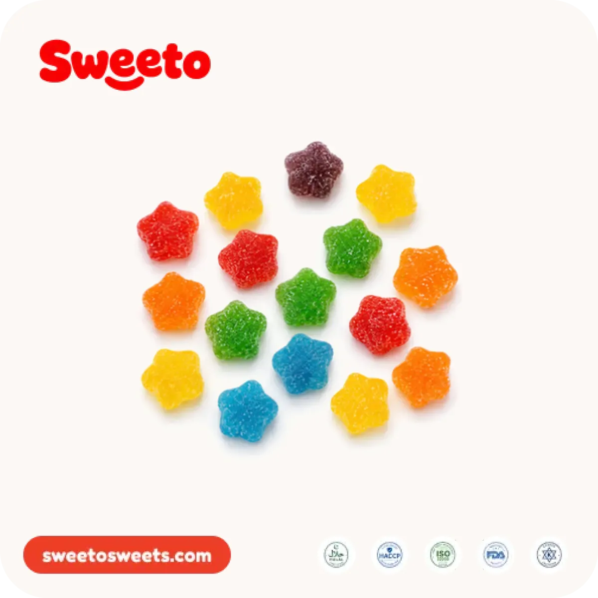 Multicolored mini gummy stars from Sweeto Sweets