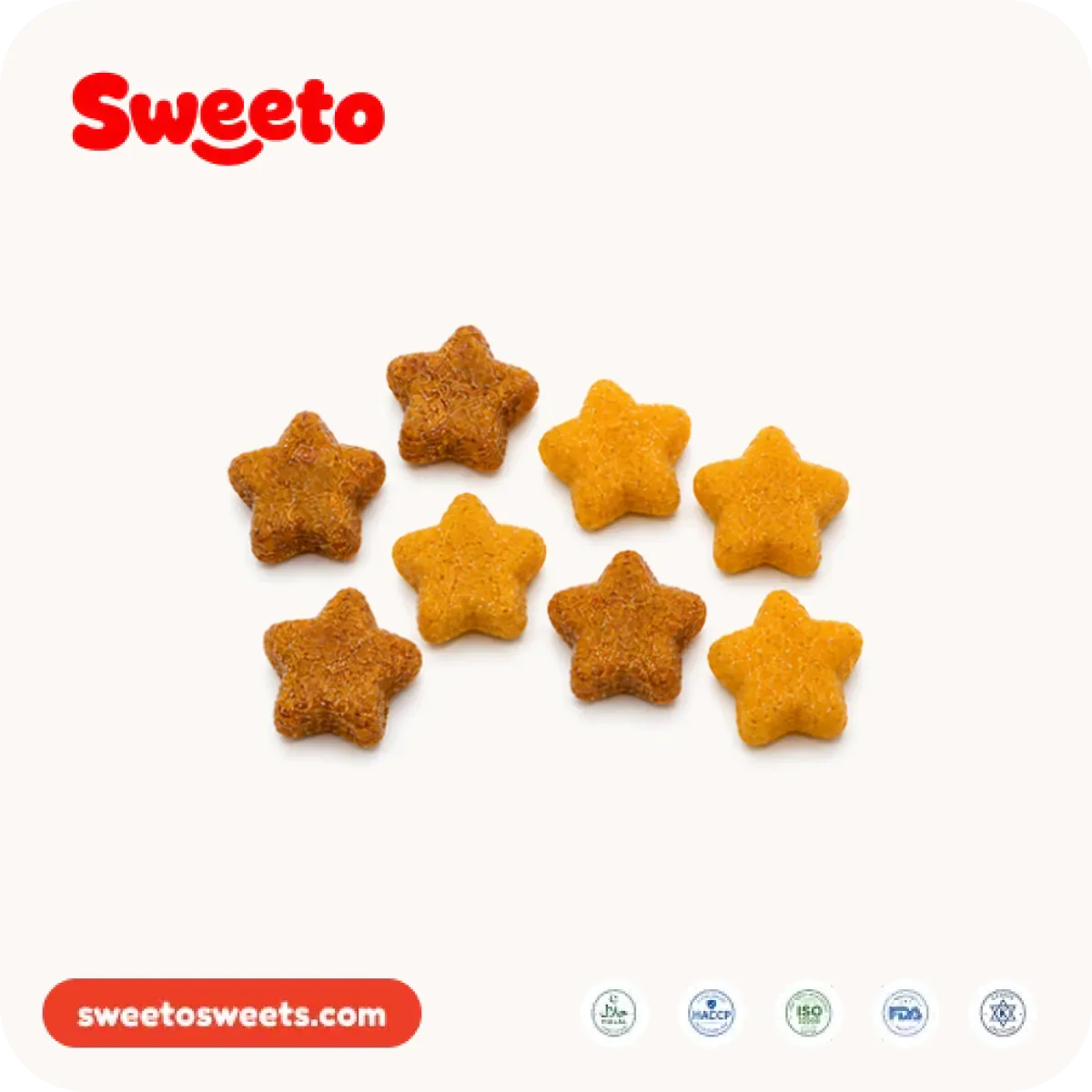 Brown gummy stars from Sweeto Sweets