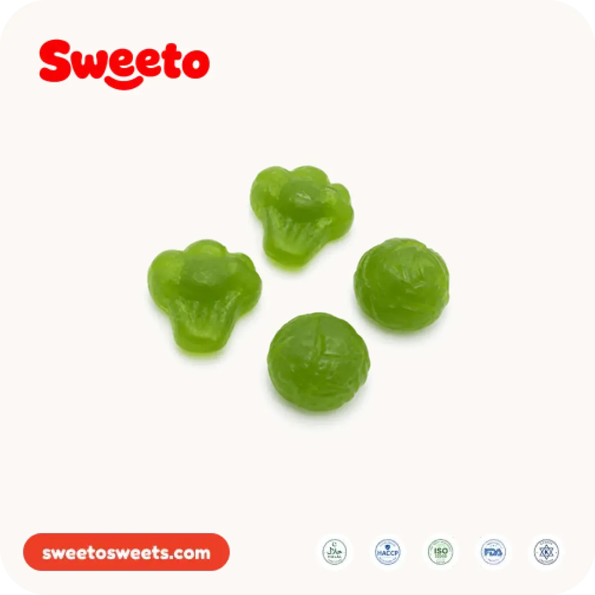 Broccoli gummies from Sweeto Sweets