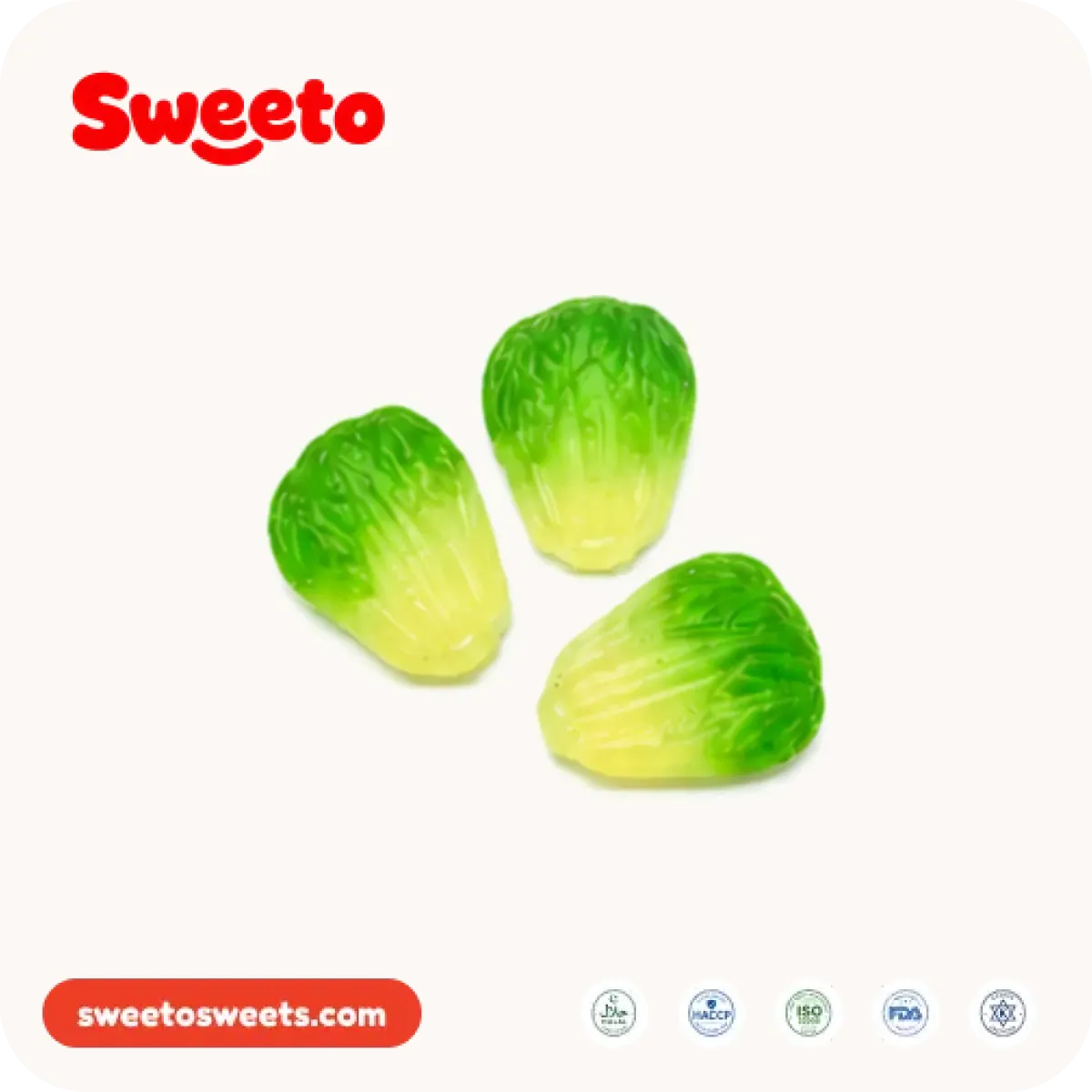 Cabbage gummies from Sweeto Sweets