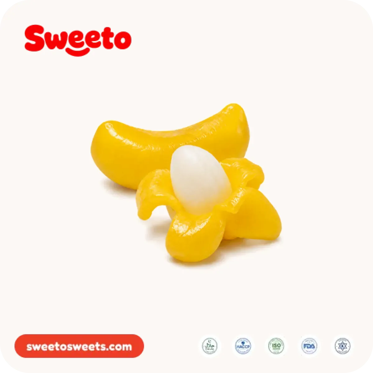 Peelable banana gummies from Sweeto Sweets