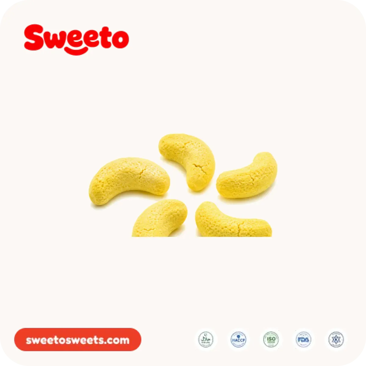 Gominolas de plátano liofilizadas de Sweeto Sweets