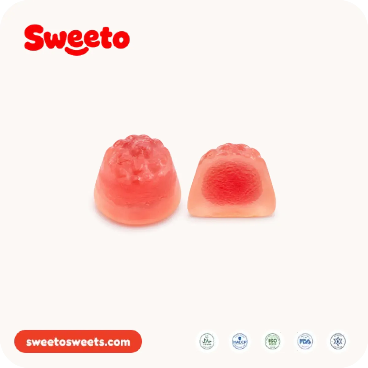 Mini lychee gummies from Sweeto Sweets