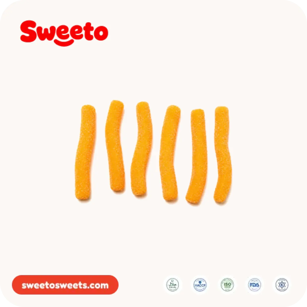 Mango strip gummies from Sweeto Sweets
