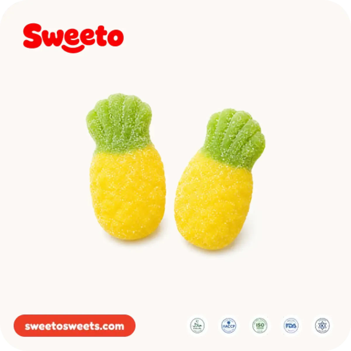 Pineapple gummies from Sweeto Sweets