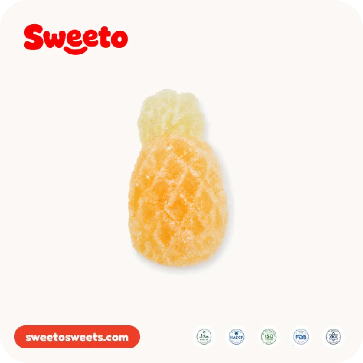 Sanded pineapple gummy from Sweeto Sweets