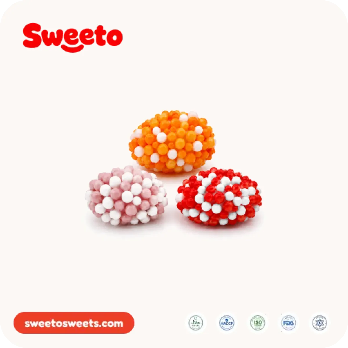 Assorted raspberry gummies from Sweeto Sweets