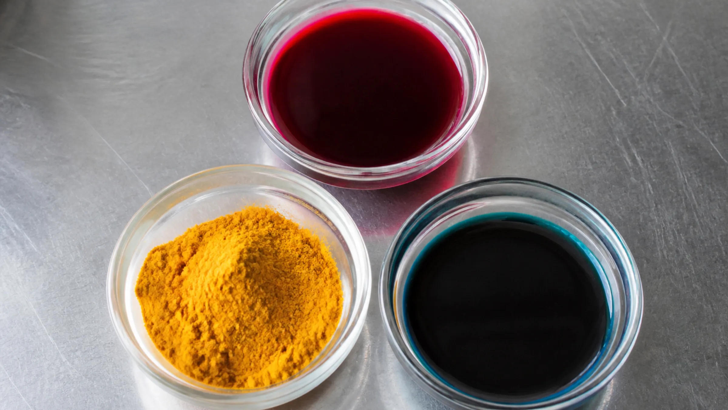 Colorful chocolate candies made with natural food colors from beets, turmeric and spirulina