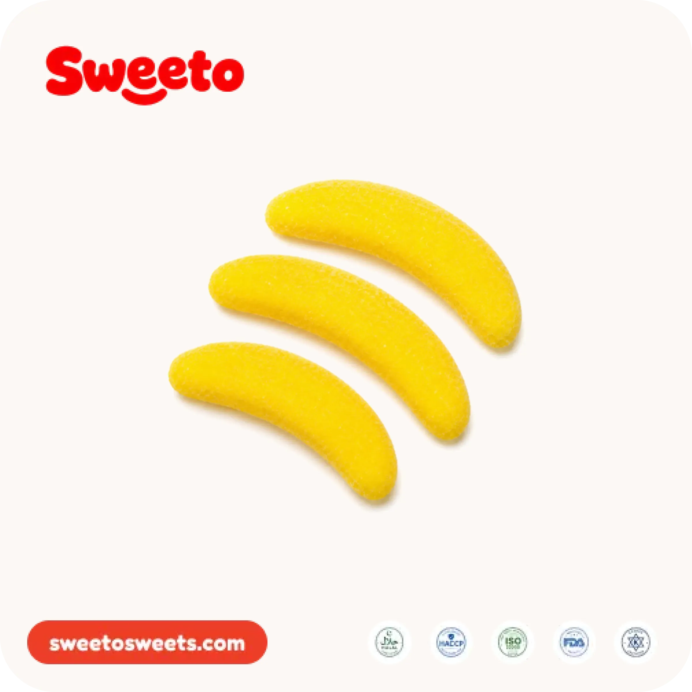Gominolas gigantes de plátano amarillo de Sweeto Sweets