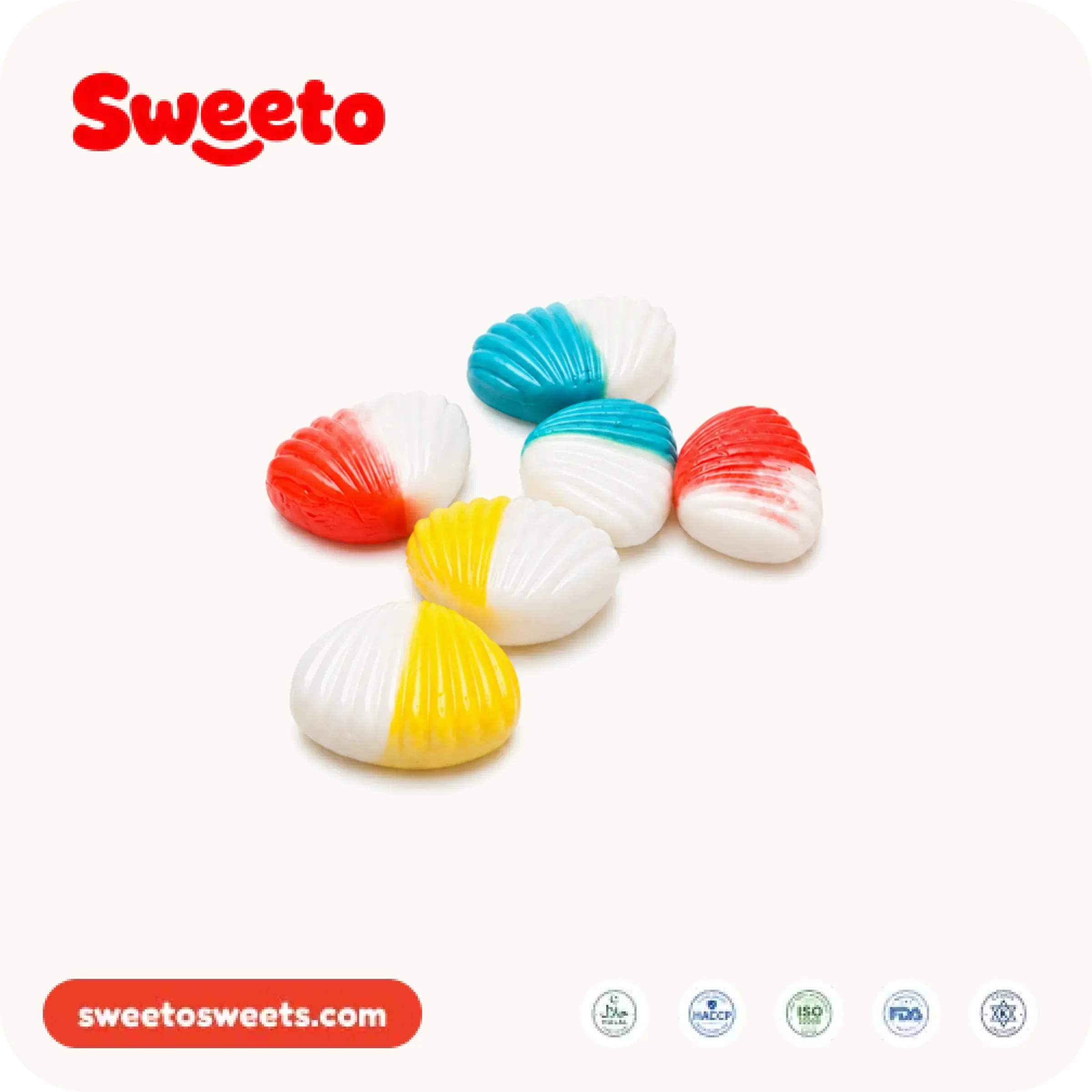حلوى غامي عملاقة مجدولة ثلاثية الألوان من Sweeto Sweets