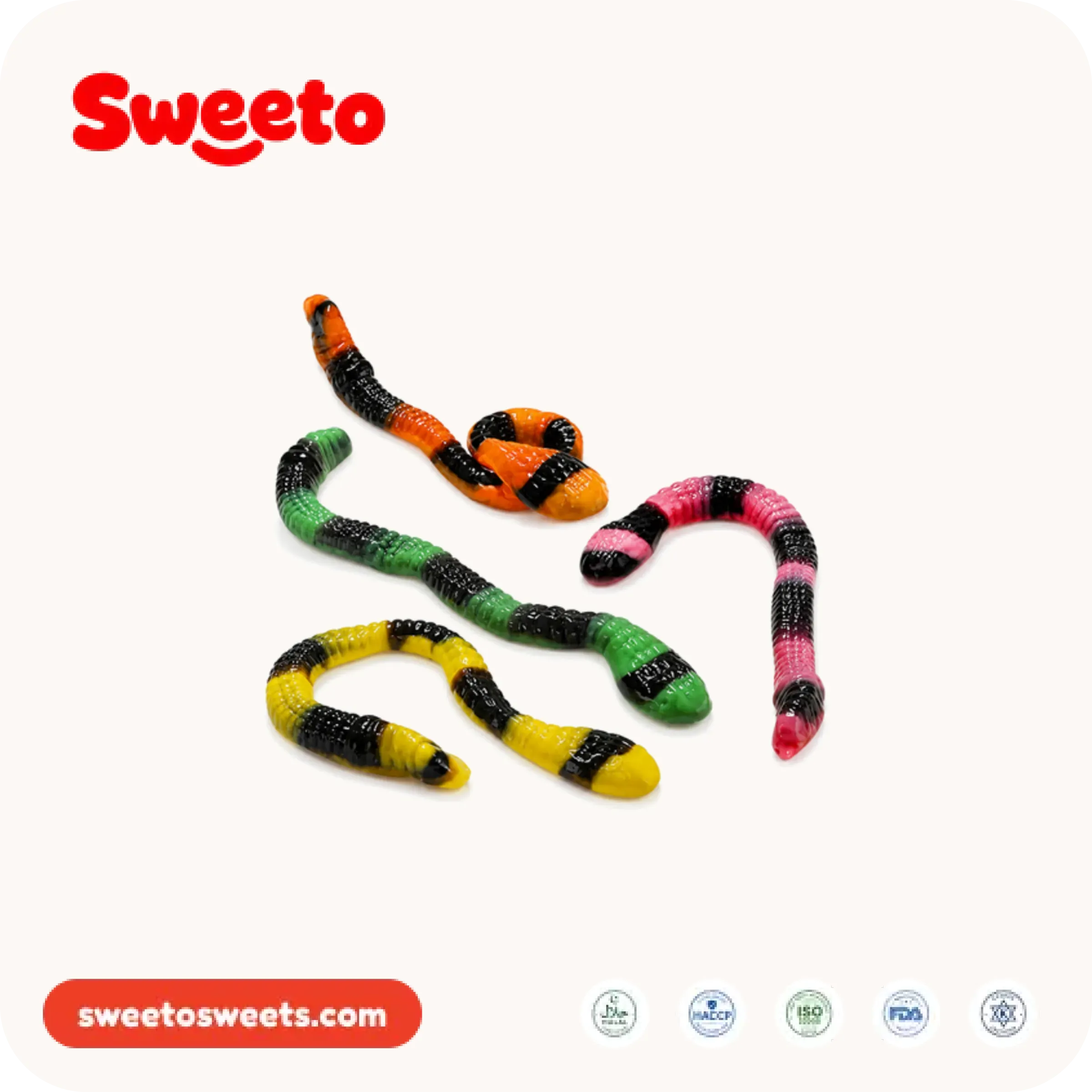 Sweeto Sweets giant rainbow snake gummies