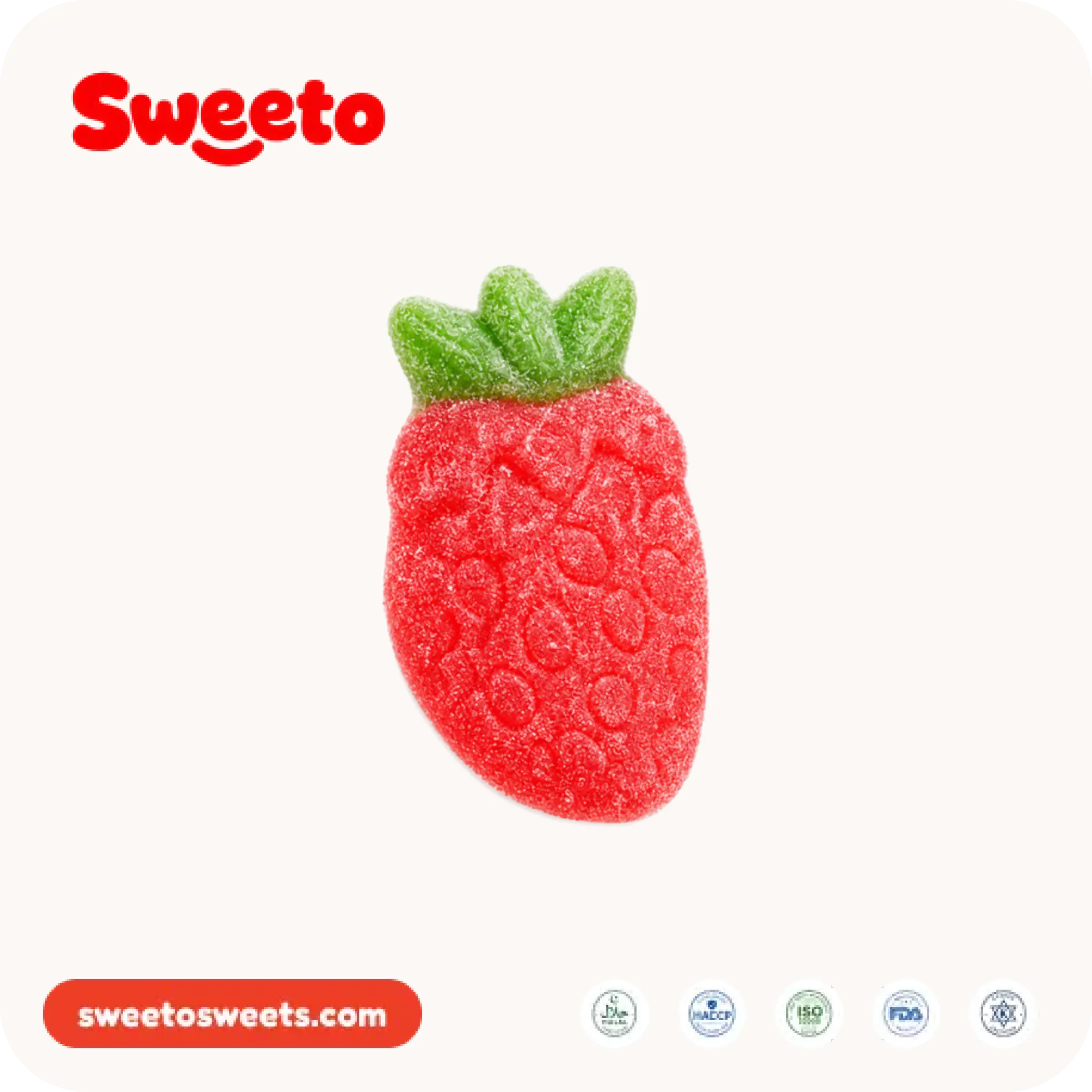 Gominolas gigantes de fresa azucaradas de Sweeto Sweets