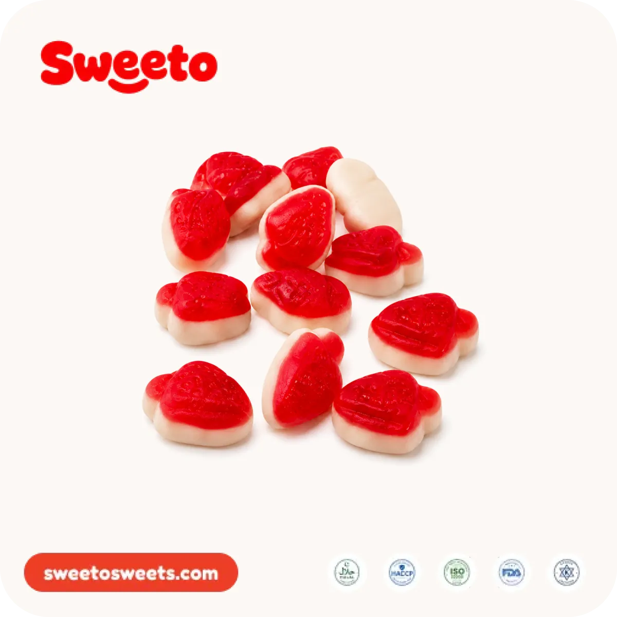 Strawberry and cream gummies from Sweeto Sweets