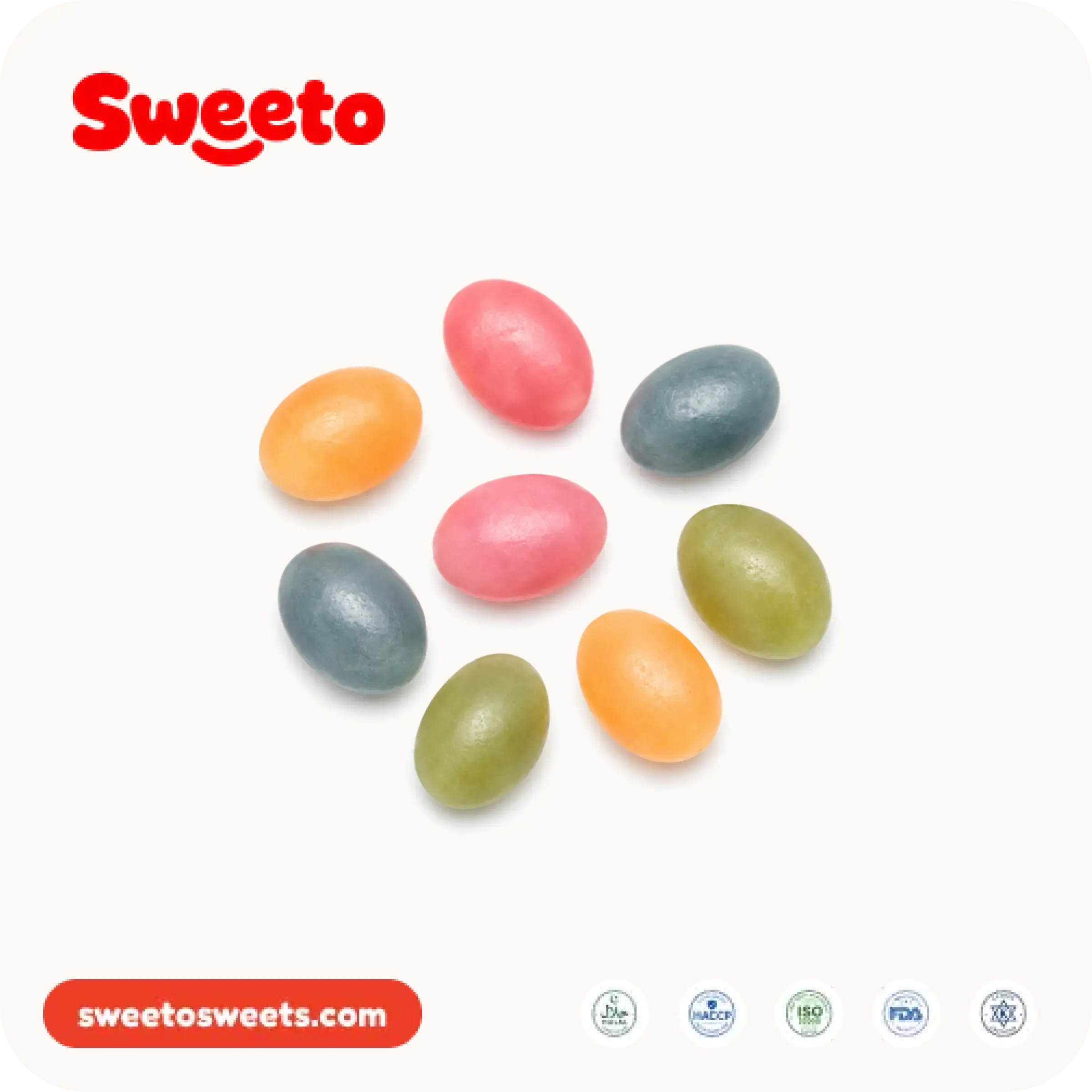 Huevos de gominola de Sweeto Sweets en colores pastel surtidos