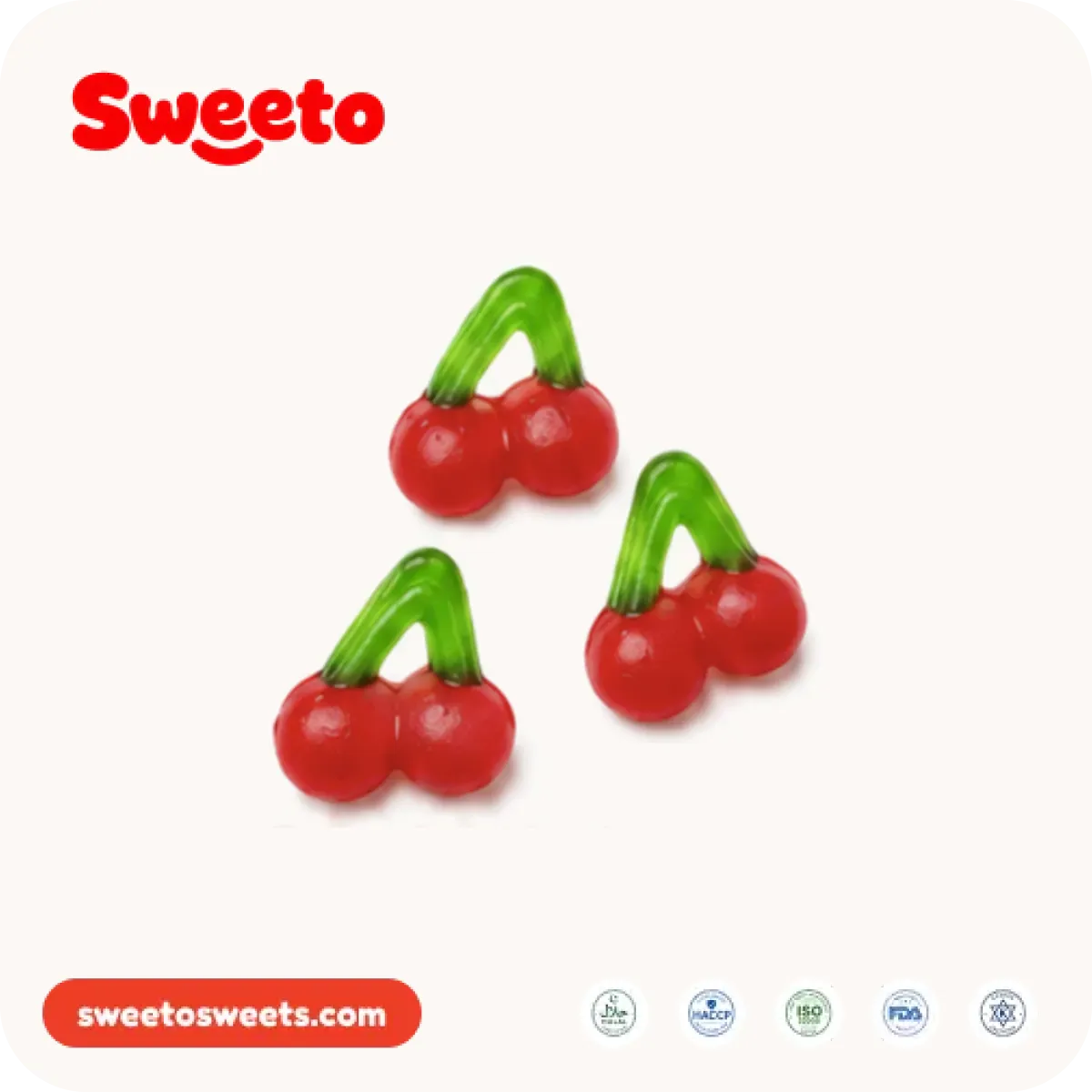 حلوى الكرز المزدوجة الوردية من Sweeto Sweets