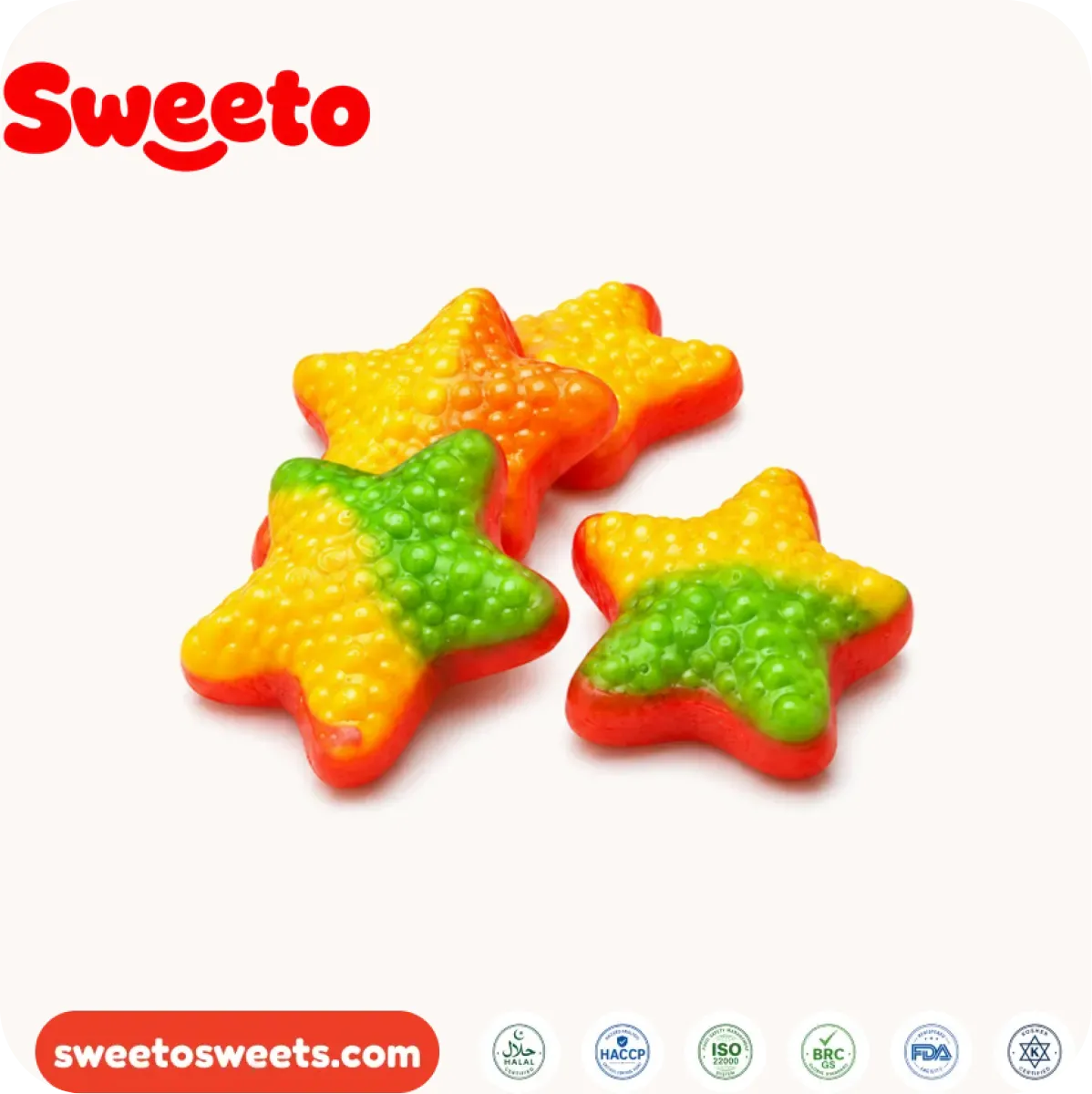 Custom giant gummy stars wholesale in assorted colors