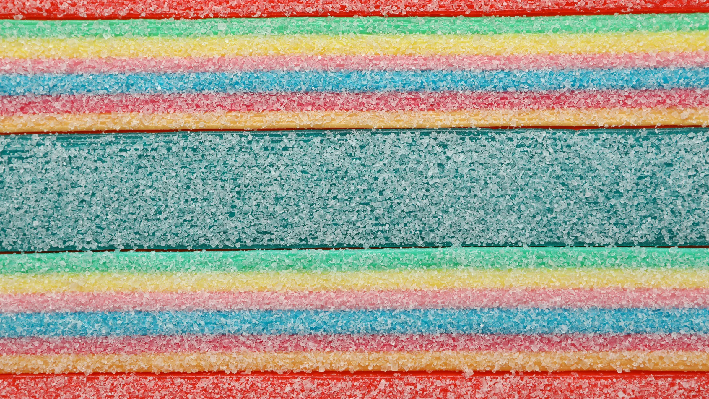 3.Rainbow sour belt candy, layered sugar coated gummy strips wholesale
